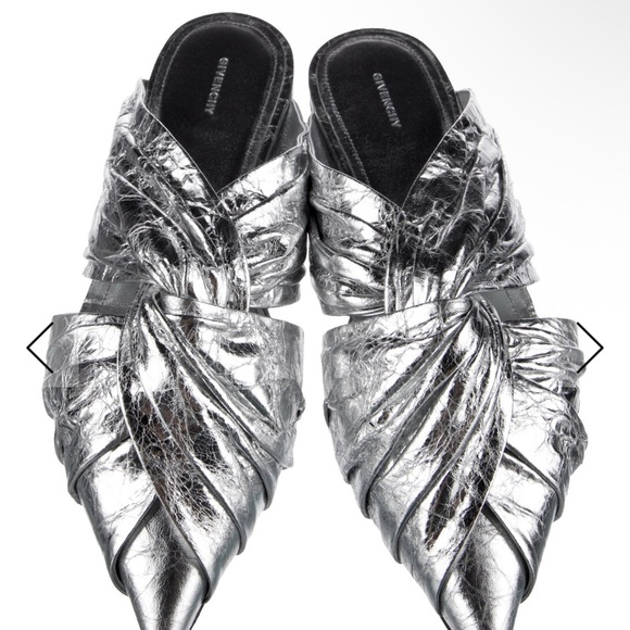 Givenchy Shoes - Givenchy Metallic Silver Mules